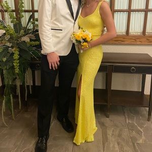 size 2 yellow prom dress